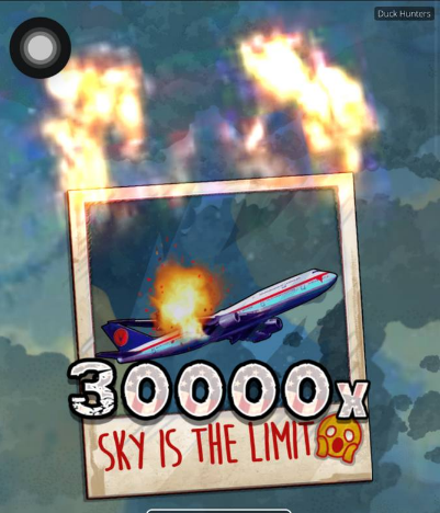 30000x max win screen on Duck Hunters feature spins