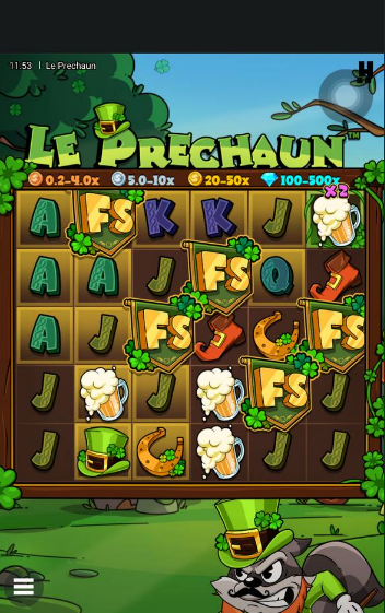 Five scatter symbols on Le Prechaun slot