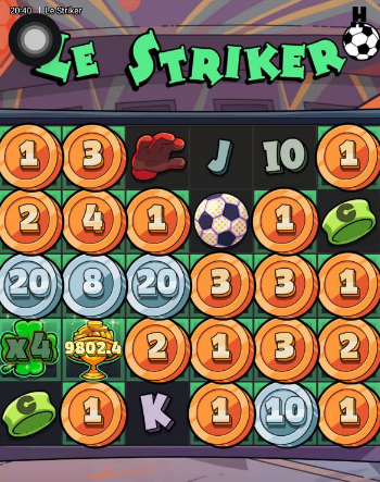 Max win on Le Striker slot with x4 multiplier and big trophy