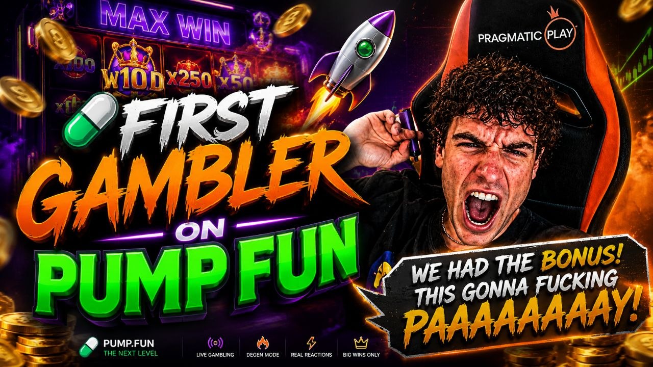 First Gambler screaming at a slot machine during a live stream session